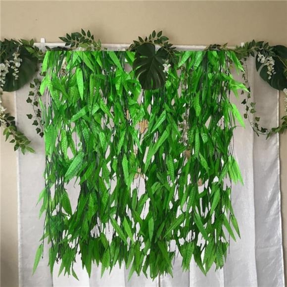 50 PCS 376 Feet Artificial Flower Greenery Wicker Rattan Vine Fake Foliage Leaf - Picture 4 of 6